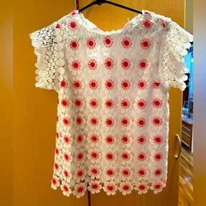 J. Crew Floral Lace Blouse Top